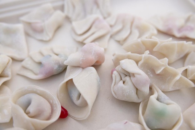 Folded jelly bean dumplings