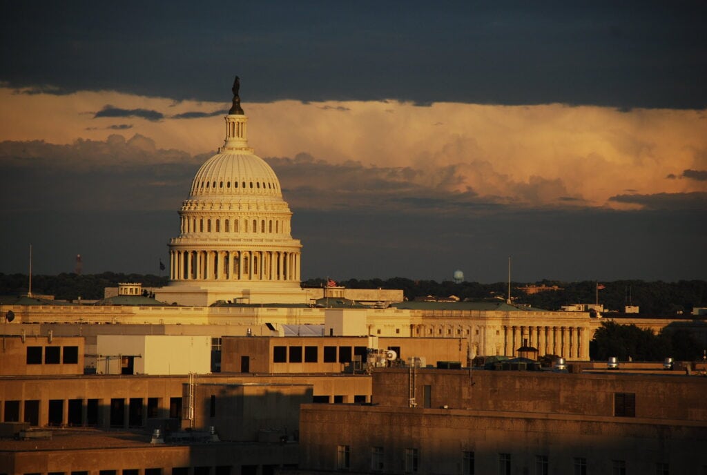 U.S. Capitol at dusk